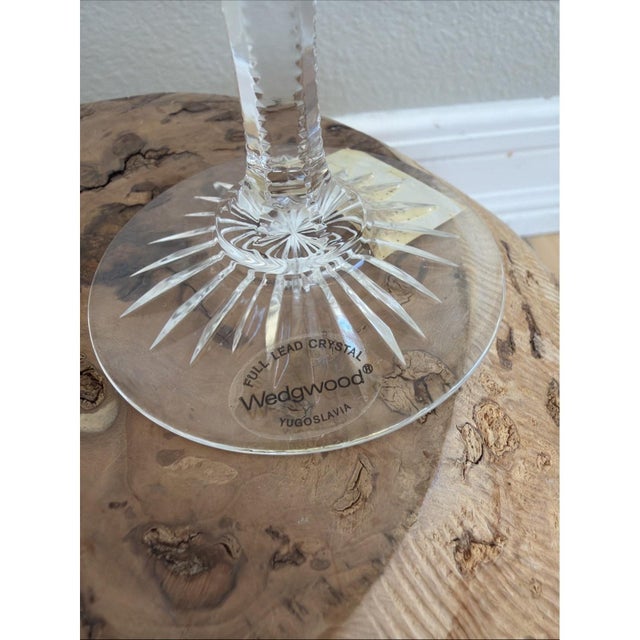 1980s 1980s Wedgwood Royal Crystal Wine Glasses MAJESTY Pattern 7 3/4" - a Pair For Sale - Image 5 of 9