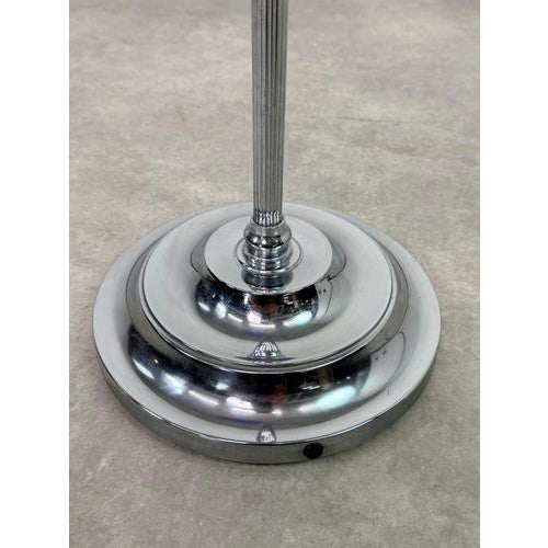 Vintage Adjustable Chrome Floor Lamp with Cobalt Blue Glass Shade, 1950s For Sale - Image 9 of 12