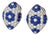 Late 20th Century 18K White Gold Diamond Sapphire Lever Back Earrings, Pair For Sale