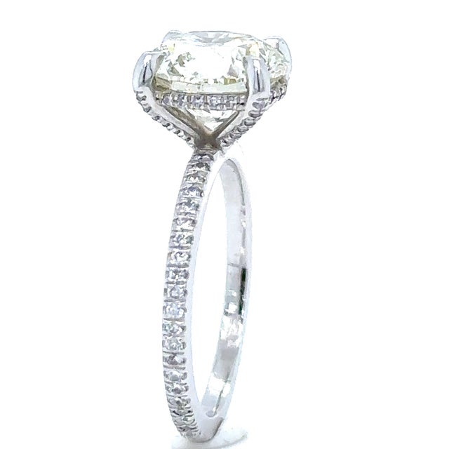 2020s 18ct White Gold Round Brilliant Cut Diamond Ring 4.42ct 5.42g, Size 6.75 For Sale - Image 5 of 9