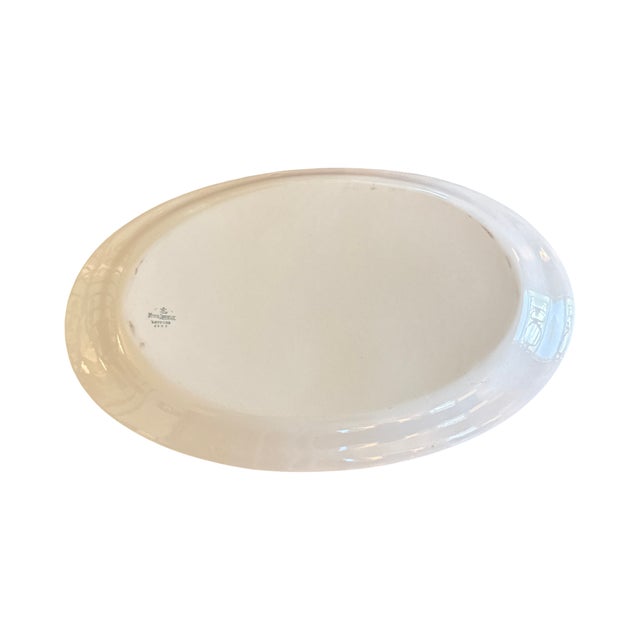 Art Deco 1910s Homer Laughlin Empress Large Oval Serving Platter With Black Diamonds and Gold Trim For Sale - Image 3 of 7