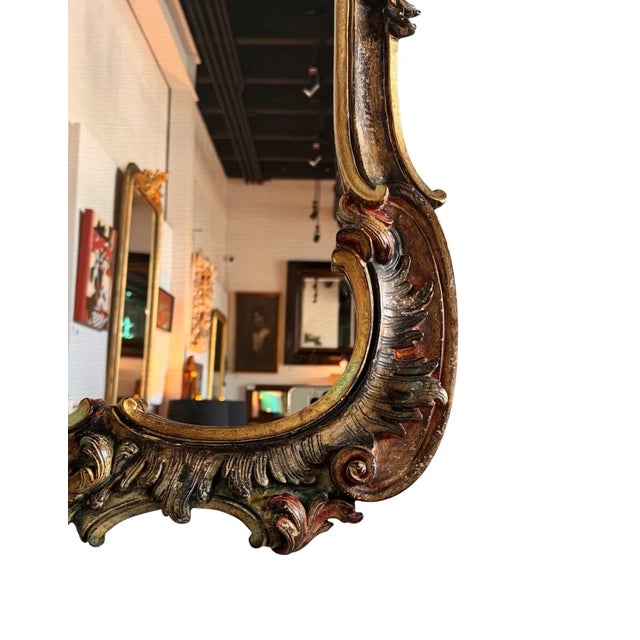 Early 20th Century Italian Rococo Hand-Carved Wall Mirror For Sale - Image 4 of 14