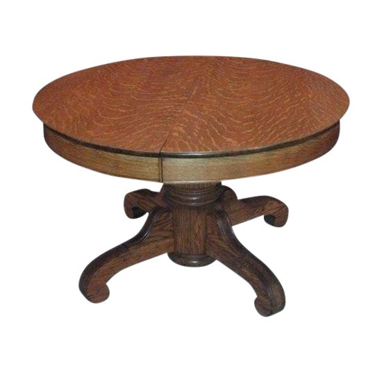 Antique Tiger Oak Pedestal Table Chairish