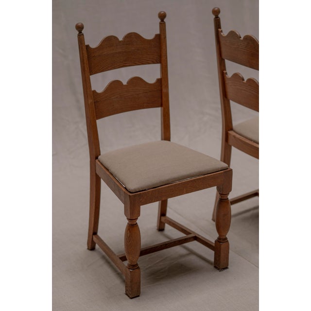 Wood Mid-Century French Side Chairs in the manner of Charles Dudouyt, 1960s, Set of 2 For Sale - Image 7 of 10