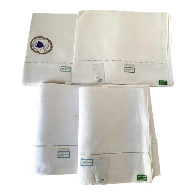 Vintage Irish Linen Pillowcases Set of 4 For Sale