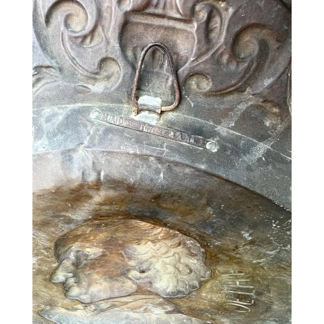 Metal 19th Century French Medallion Portrait Plaque of Johann Wolfgang Von Goethe For Sale - Image 7 of 8