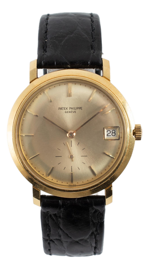 Vintage Patek Philippe Calatrava 35mm 3445 Sapphire 18k Yellow Gold Watch