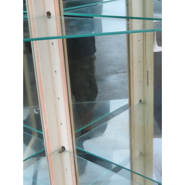 French Tall Painted Corner Vitrine Display Curio Cabinet Cupboard 6676 For Sale - Image 16 of 18