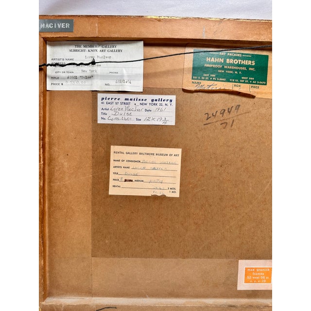 Sculpture Materials Loren MacIver "Dulce" Mixed Media on Canvas, 1961 For Sale - Image 7 of 11