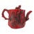 Chinese Red Lacquer Tree Trunk Branch Handle Squirrel Finial Lid Teapot For Sale