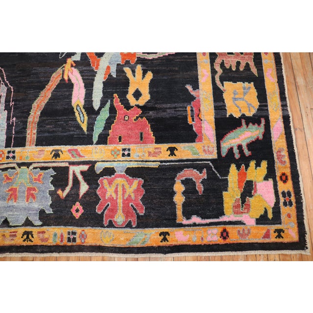 Contemporary Turkish Oushak Inspired Multicolor Rug For Sale - Image 4 of 12