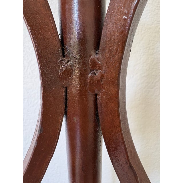 Metal Vintage Spanish Revival Scrolled Wrought Iron Floor Lamps With Antiqued Shades – Pair For Sale - Image 7 of 15