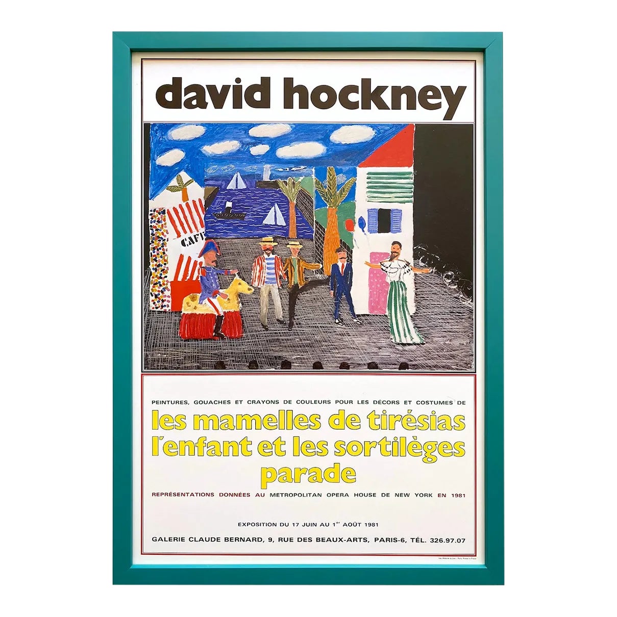 David Hockney Vintage 1981 Lithograph Print 
