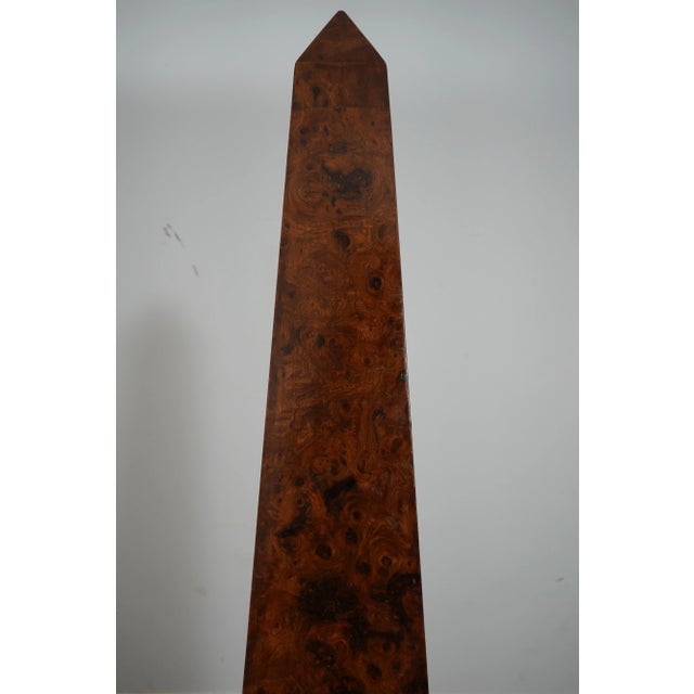 Pair Burl Walnut French Empire Obelisks For Sale - Image 9 of 10