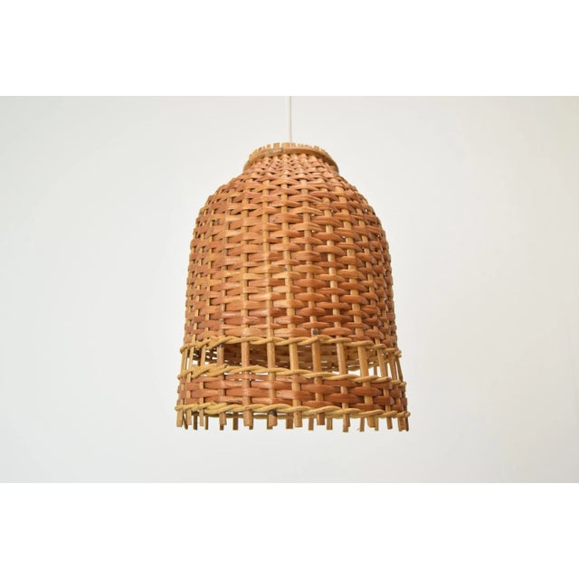 Mid-Century Wicker Pendant Lamp from Uluv, 1960s For Sale - Image 6 of 12