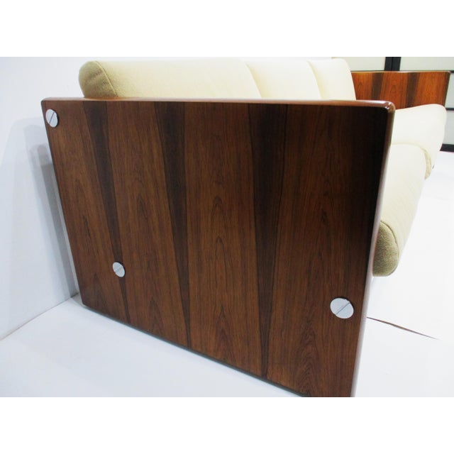 Wood Selig Rosewood Leather Strap Sofa For Sale - Image 7 of 13