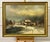 European Village in Winter Snow with Figures & Frozen Pond by German Artist 1972 For Sale - Image 13 of 18