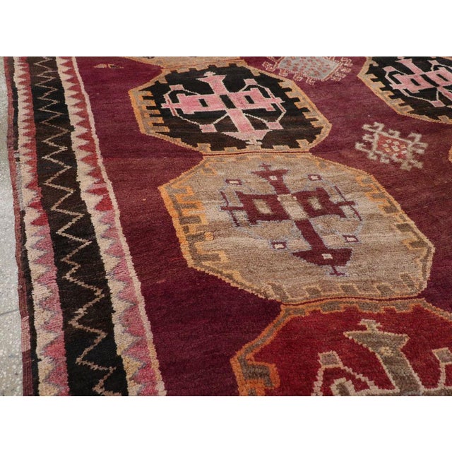 Mid 20th Century Tribal Mid-20th Century Handmade Turkish Anatolian Small Room Size Carpet For Sale - Image 5 of 10
