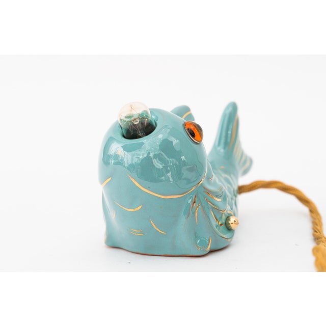 Vintage Ceramic Fish Table Lamp, 1960s For Sale - Image 11 of 12