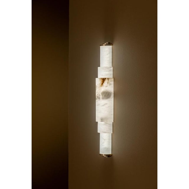 Kavanagh ws wall lamp by united alabaster dimensions: d 12 x w 6 x h 53 cm (customizable height) materials: alabaster,...