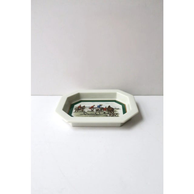 Mid 20th Century Porcelain Jewelry Dish With Equestrian Horse Scene For Sale - Image 5 of 8