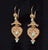 Italian Gorgeous Natural Diamond Turquoise 18k Solid Gold Byzantine Beaded Greek Dangle Earrings, A Pair For Sale - Image 3 of 11