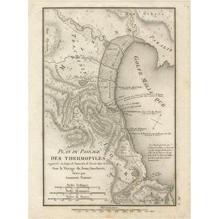 Antique Map of the Pass of Thermopylae from Ambroise Tardieu, 1825 For Sale