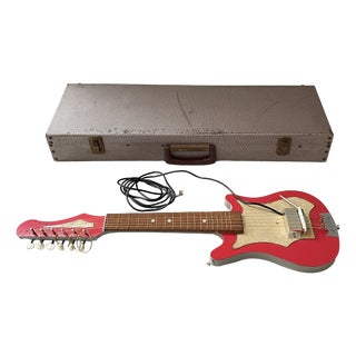 Italian Wood Toy Electric Guitar, 1980s For Sale