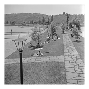 Sunbathers on the Shore of Max Eyth Lake, Stuttgart Germany, 1935