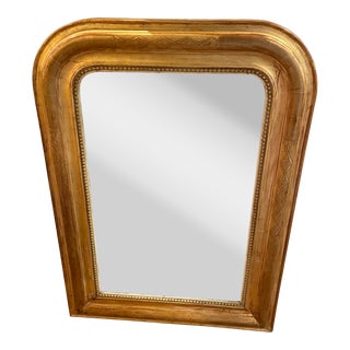Antique 19th Century French Louis Philippe Giltwood Mirror For Sale