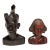 A Pair of Vintage Hand Carved Wooden Indonesian Woman and Man Busts For Sale