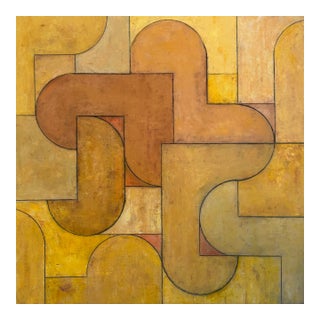 Contemporary Geometric Abstract Painting Oil Paint and Cold Wax by Stephen Cimini For Sale