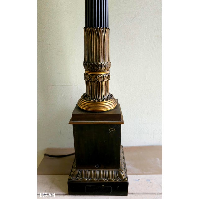 French 19th C. Louis Phillipe Ormolu and Bronze Electrified Oil Base Table Lamp, Guillemain Brevete For Sale - Image 3 of 8