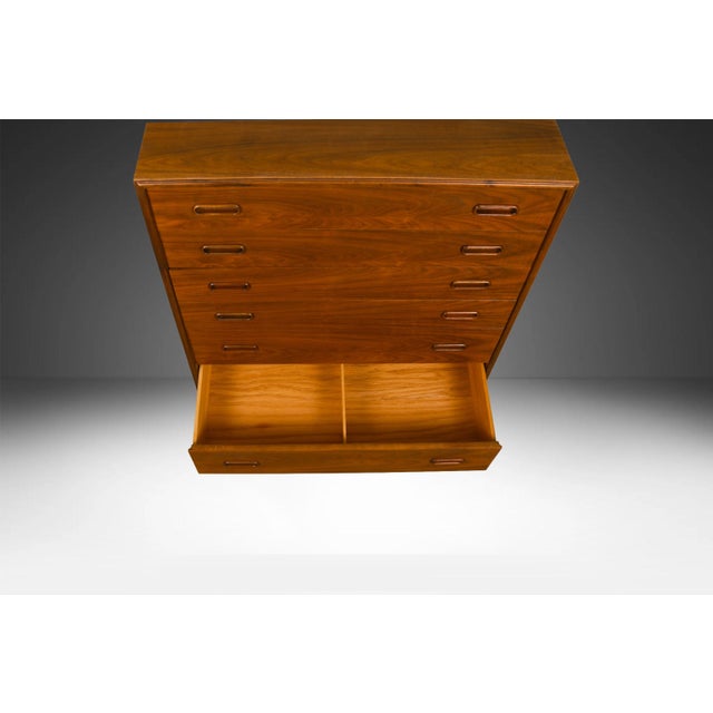 Midcentury Walnut Jack Cartwright for Founders Highboy Tall Dresser Refinished, Attributed For Sale - Image 10 of 11