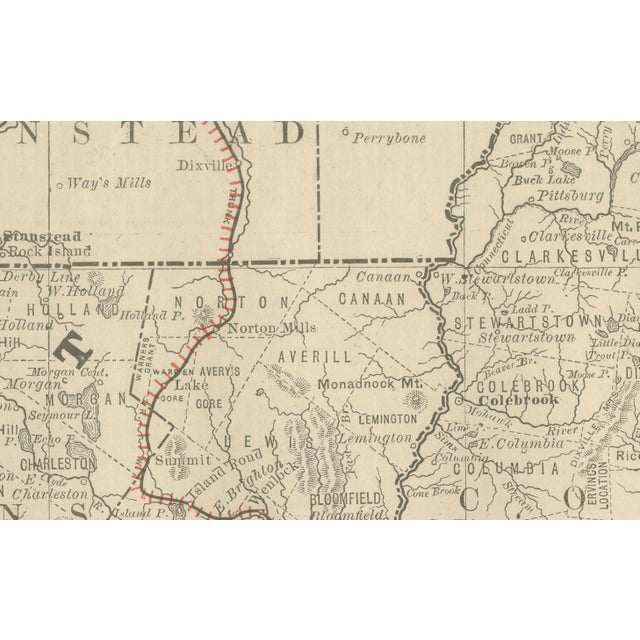Antique Map of New Hampshire – Rand McNally, circa 1888 This antique map of New Hampshire was published by Rand, McNally &...