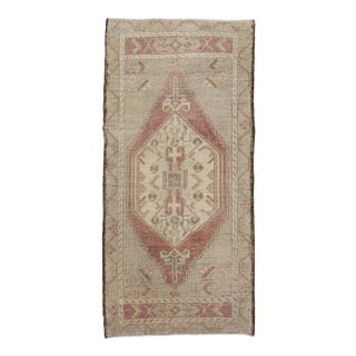 Oriental Hand Knotted Vintage Turkish Mini Rug 1'8" x 3'6" For Sale