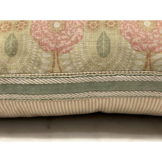 2010s Raoul Textile Amijao Fabric Celery Green Samuel & Sons Trim Lumbar Pillow For Sale - Image 5 of 7