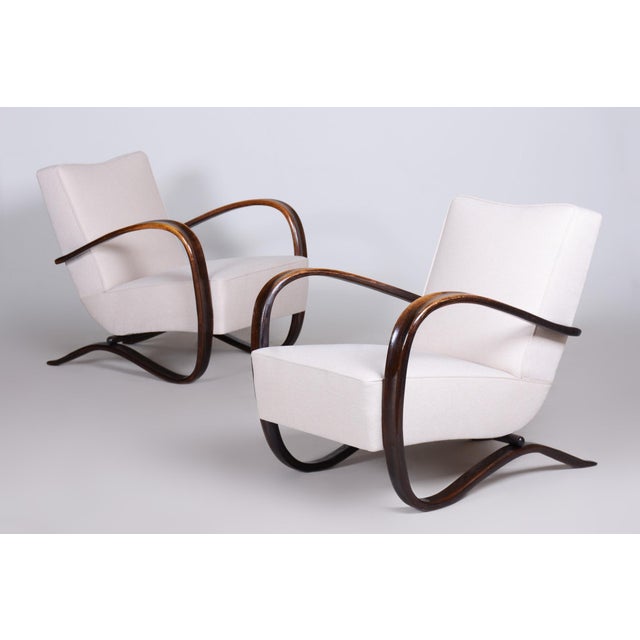 Art Deco H-269 Armchairs by J. Halabala for Up Závody, Czech, 1930s, Set of 2 For Sale - Image 4 of 15