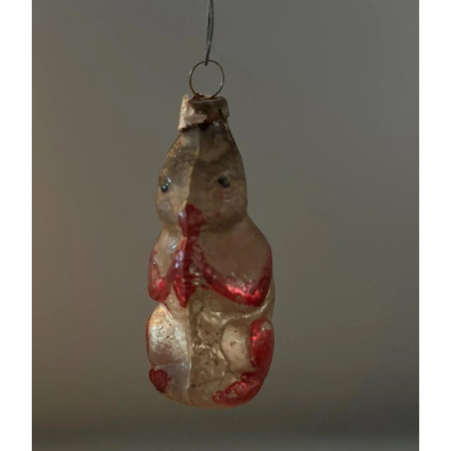 Glass Rare 1920's Set of Four German Glass Animal Ornaments - Dog, Owl, Snail and Squirrel For Sale - Image 7 of 10