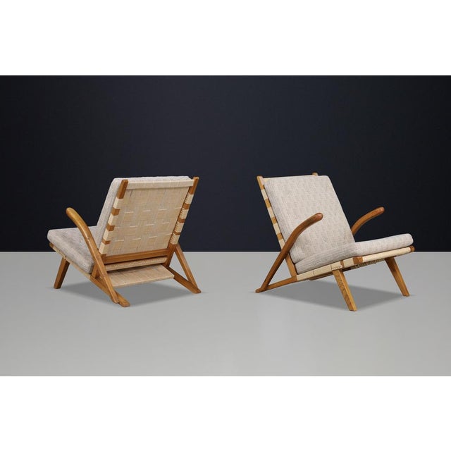 Sculptural Oak Lounge Chairs, Europe, 1960s, Set of 2 For Sale - Image 10 of 14
