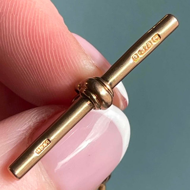 Antique 9k Gold Watch Chain Necklace C. 1900 For Sale In Madison - Image 6 of 7