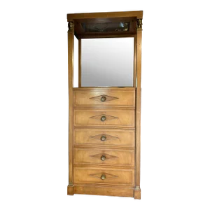 1960s Empire Style Light Up Display Vanity Over Pedestal Chest of Drawers by Grosfeld House