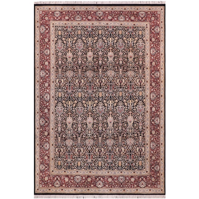 Boho Chic Pak-Persian Black/Red Wool Rug - 9'3'' X 12'4'' For Sale - Image 9 of 9