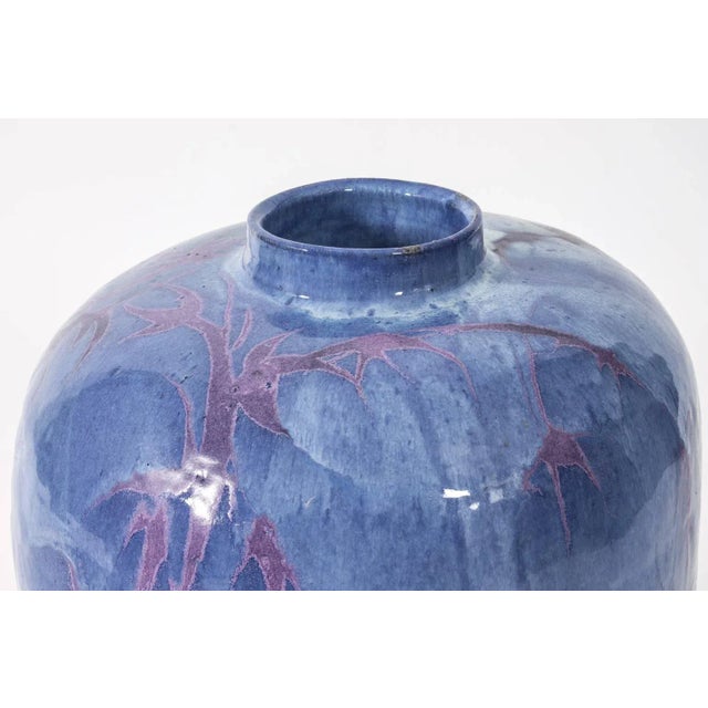 Large Blue Glaze Vase For Sale - Image 4 of 10