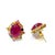 Bochic “Capri” Vintage Ruby & Multi Pastel Tourmaline Earrings Set In 18K Gold & For Sale - Image 4 of 11