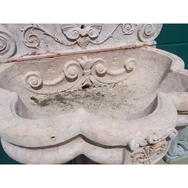 Monumental Italian Wall Fountain in Carved Verona Rossa Marble, Early 1900s For Sale - Image 4 of 12