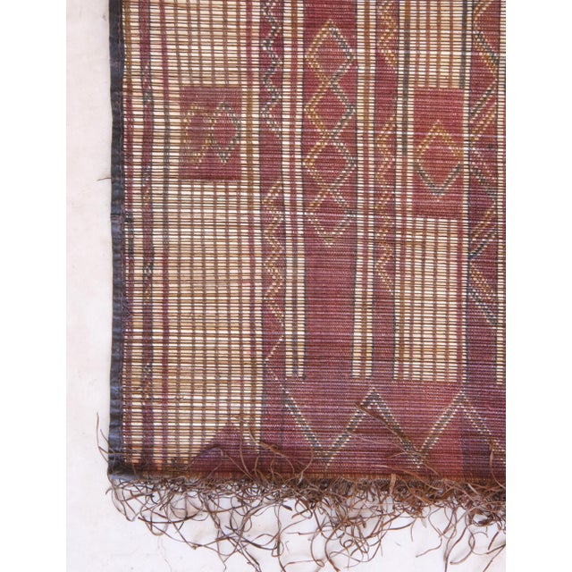 1970s Small Nomadic Tuareg Mat - 4.11 X 4.6 Ft For Sale - Image 5 of 6
