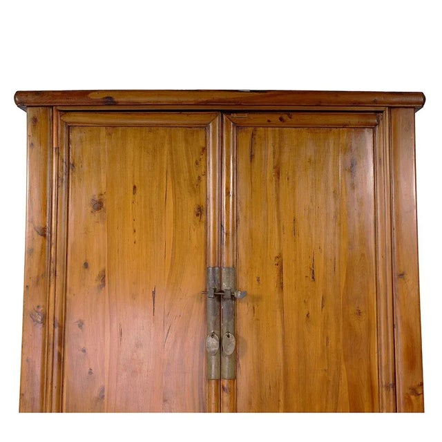 Late 19th Century Antique Chinese Cypress Wood Armoire, Wardrobe For Sale - Image 9 of 13