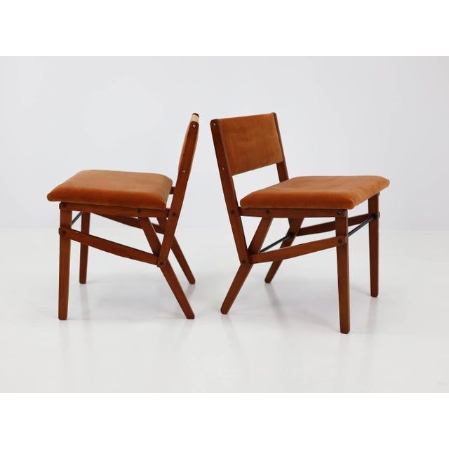 Vintage Architectural Table and Chair by Franco Albini for Poggi, 1954, Set of 5, in Very Good conditions. Designed 1950...