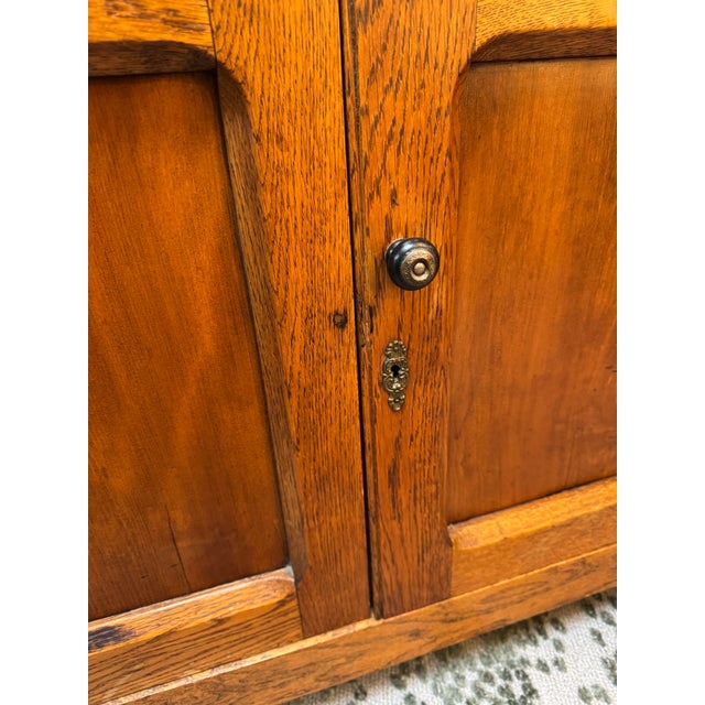 Wood American Oak Wood China Cabinet For Sale - Image 7 of 12